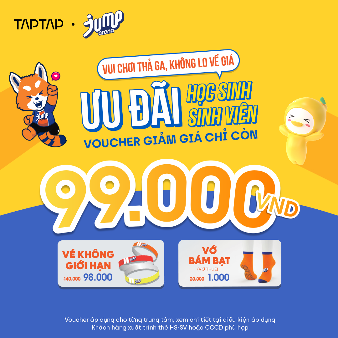 Voucher giảm 91k vui chơi JumpArena